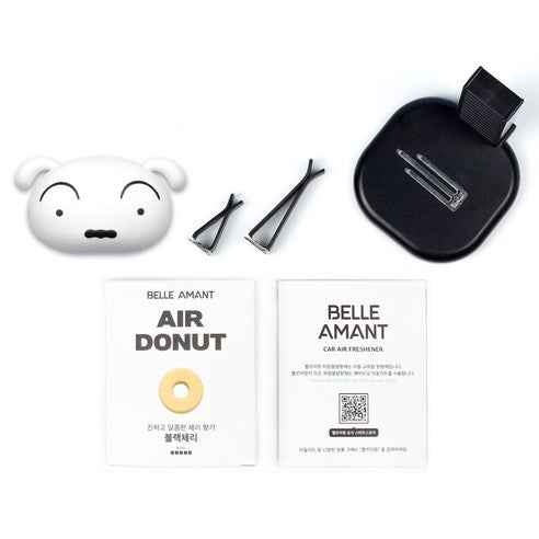 Belle Amant Crayon Shin-chan Big Face Car Air Freshener Whitey, Fresh Cotton, 1 piece