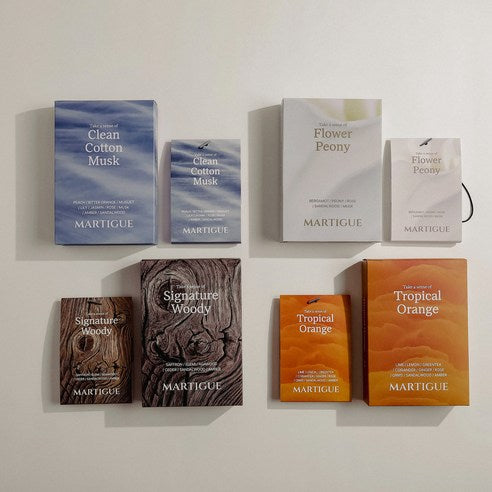 Martigue Perfume Sachet Car Air Freshener 2p, White Musk, 1 Set