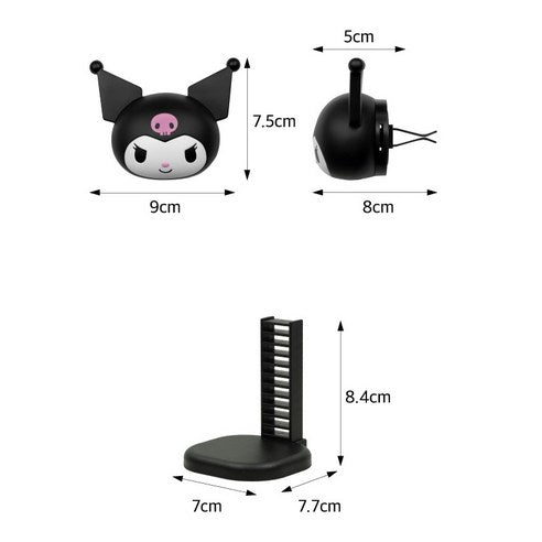 Belle Amant Sanrio Kuromi Big Face Car Air Freshener Refill Set, Fresh Cotton, 1 piece