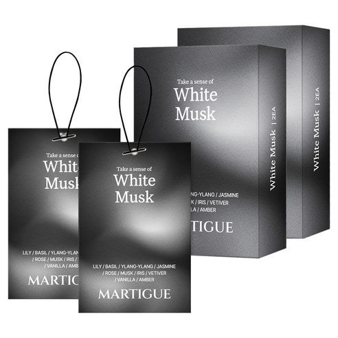 Martigue Perfume Sachet Car Air Freshener 2p, White Musk, 1 Set