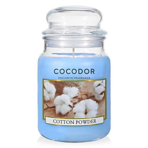 Cocodor Rajiza Candle, Cotton Powder, 510g, 1 piece