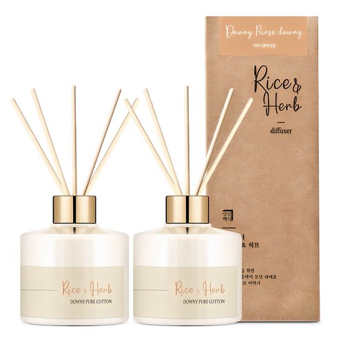 Household Guide Rice & Herb Diffuser, Downy Pure Cotton, 200mlx2