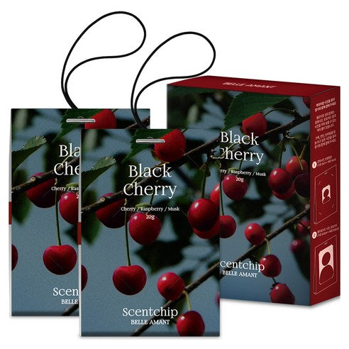 Belle Amant Scent Chip Car Air Freshener Sachets 20g, 2-Pack, Black Cherry, 1 piece