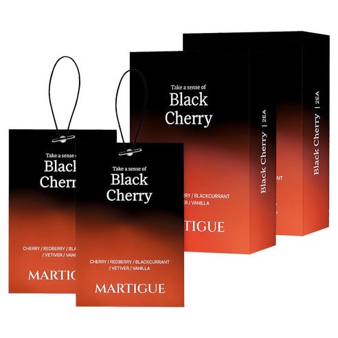 Martigue Perfume Sachet Car Air Freshener 2p, Black Cherry, 1 Set