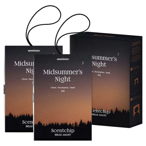 Belle Amant Scent Chip Car Air Freshener Sachets 20g, 2-Pack, Midsummer Night, 1 piece