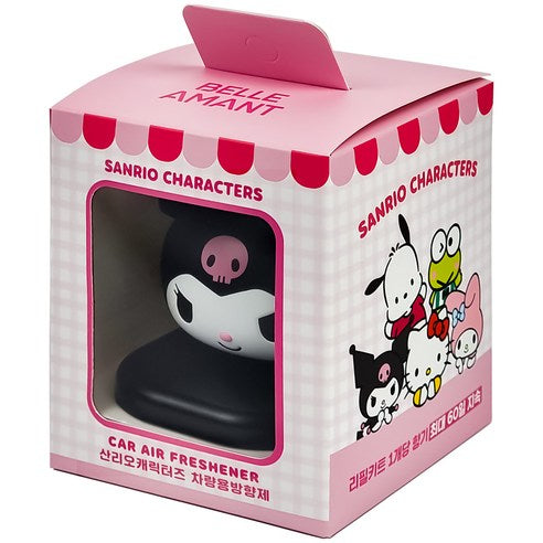 Belle Amant Sanrio Kuromi Big Face Car Air Freshener Refill Set, Fresh Cotton, 1 piece