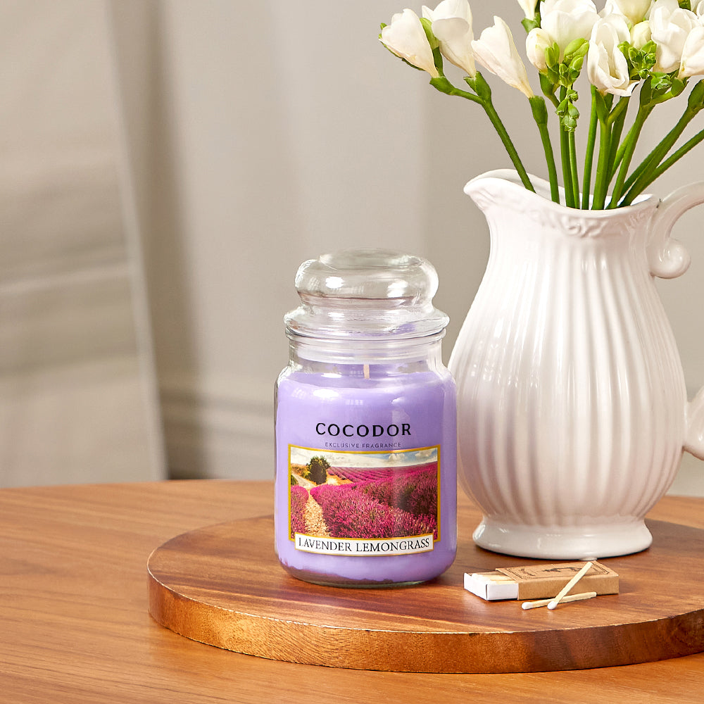 Cocodor Rajiza Candle, Lavender & Lemongrass, 510g, 1 piece