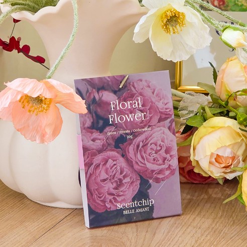 Belle Amant Scent Chip Car Air Freshener Sachets 20g, 2-Pack, Floral Flower, 1 piece