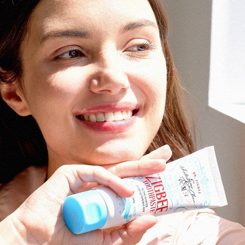 Zigbee large-capacity yellow-teeth whitening care toothpaste, Lemon Mint scent, 4 pcs, 107g