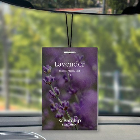 Belle Amant Scent Chip Car Air Freshener Sachets 20g, 2-Pack, Lavender, 1 piece
