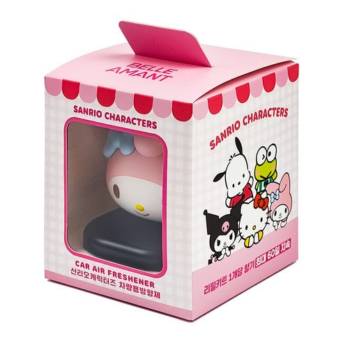 Belle Amant Sanrio My Melody Big Face Refillable Car Air Freshener Set, Fresh Cotton, 1 piece