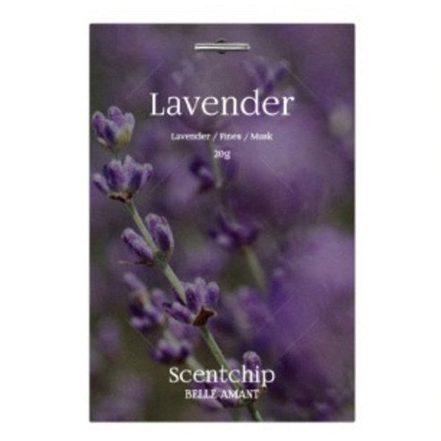 Belle Amant Scent Chip Car Air Freshener Sachets 20g, 2-Pack, Lavender, 1 piece