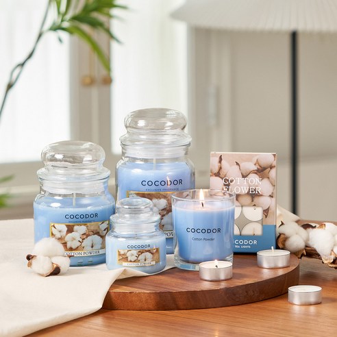 Cocodor Small Jar Candle, Cotton Powder, 95g, 1 piece