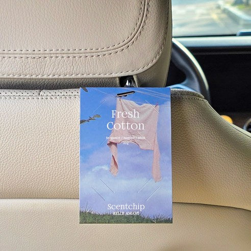 Belle Amant Scent Chip Car Air Freshener Sachets 20g, 2-Pack, Fresh Cotton, 1 piece