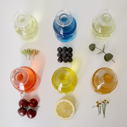 Herb Thyme NEW Indoor Diffuser 130ml + Flower Plaster Randomly Sent 4p + Fiber Stick 5p Gift Set, Eucalyptus, 1 Set