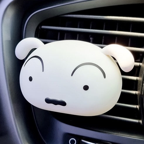 Belle Amant Crayon Shin-chan Big Face Car Air Freshener Whitey, Fresh Cotton, 1 piece