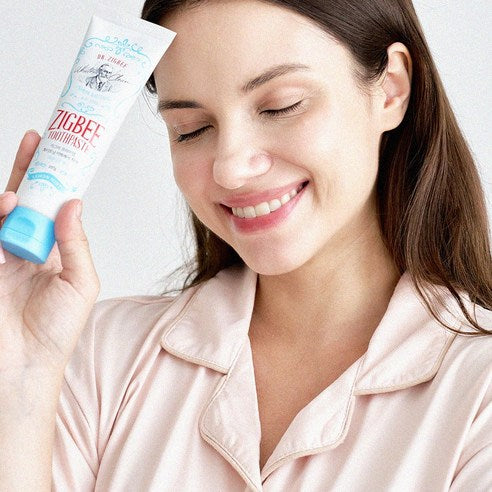 Zigbee large-capacity yellow-teeth whitening care toothpaste, Lemon Mint scent, 4 pcs, 107g