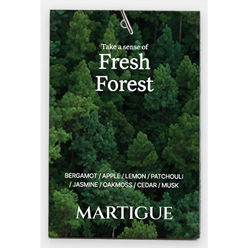 Martigue Perfume Sachet Car Air Freshener 2p, Fresh Forest, 1 Set