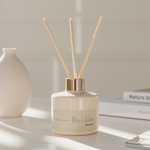 Household Essentials Rice & Herb Diffuser, Baby Powder, 200mlx2