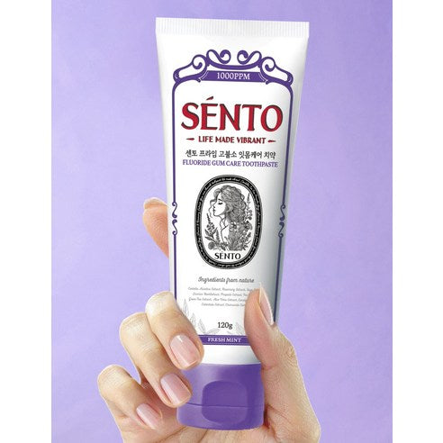 Sento Prime High-Fluoride Gum Care Toothpaste, Fresh Mint Flavor, 120g, 4 pcs