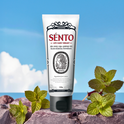 Sento Prime High-Fluoride Gum Care Toothpaste,Spearmint Flavor, 120g, 4 pcs