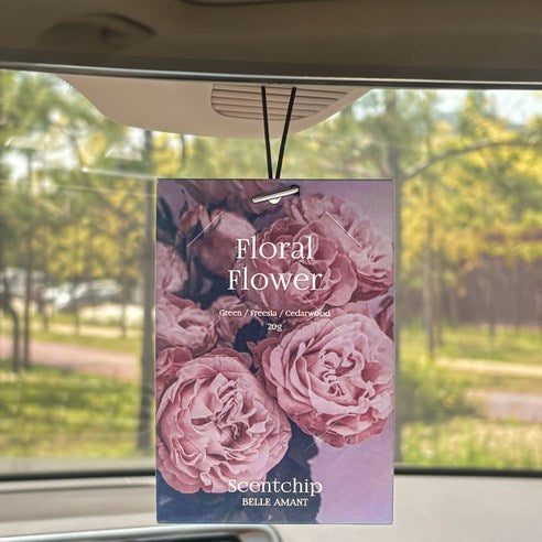 Belle Amant Scent Chip Car Air Freshener Sachets 20g, 2-Pack, Floral Flower, 1 piece