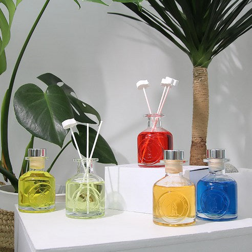 Herb Thyme NEW Indoor Diffuser 130ml + Flower Plaster Randomly Sent 4p + Fiber Stick 5p Gift Set, Eucalyptus, 1 Set