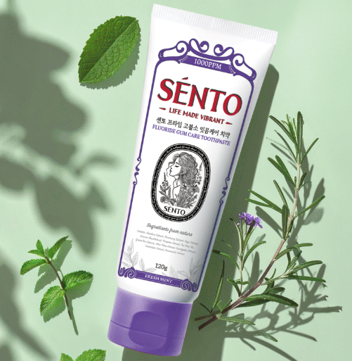 Sento Prime High-Fluoride Gum Care Toothpaste, Fresh Mint Flavor, 120g, 4 pcs