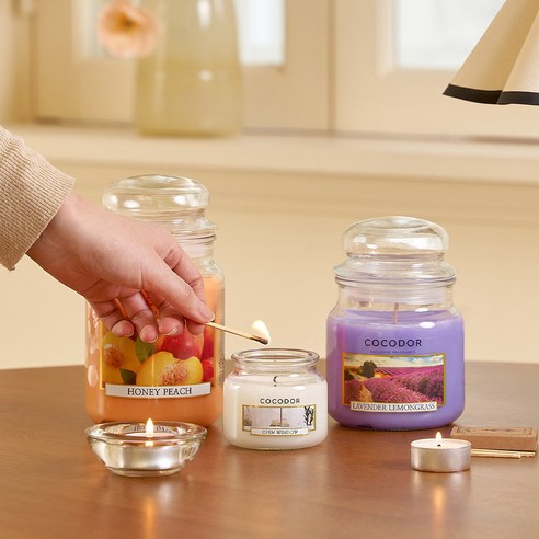 Cocodor Small Jar Candle, Honey Peach, 95g, 1 piece
