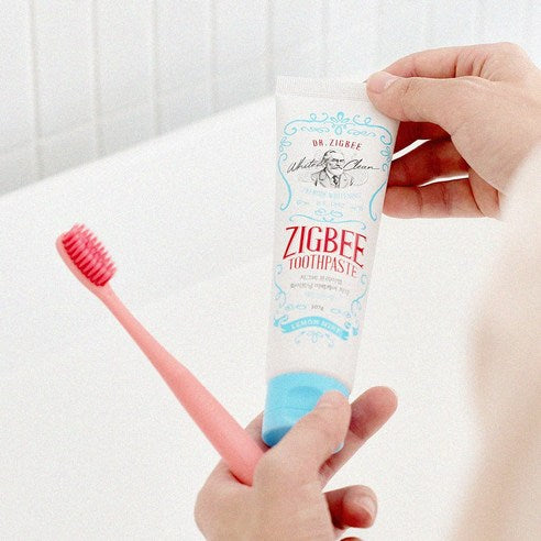 Zigbee large-capacity yellow-teeth whitening care toothpaste, Lemon Mint scent, 4 pcs, 107g