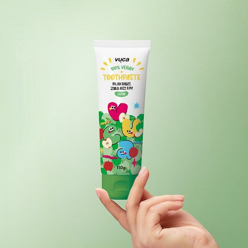 Vuca Junior Mild High-Fluoride Vegan Toothpaste Apple Flavor, 110g, 4 Pack