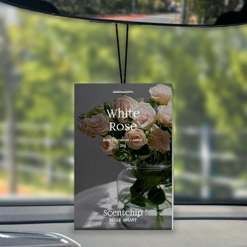 Belle Amant Scent Chip Car Air Freshener Sachets 20g, 2-Pack, White Rose, 1 piece