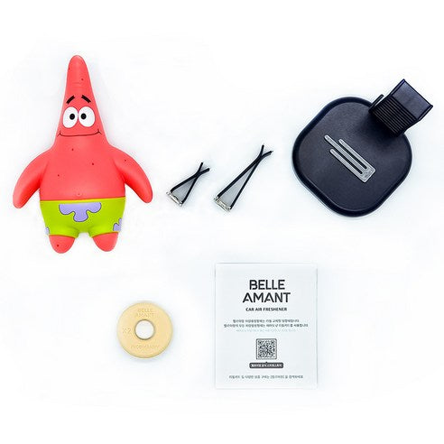 Belle Aman SpongeBob Figure Car Air Freshener Patrick, Fresh Cotton, 1 piece