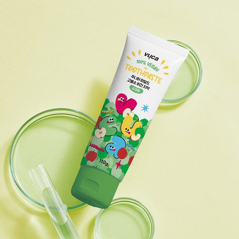 Vuca Junior Mild High-Fluoride Vegan Toothpaste Apple Flavor, 110g, 4 Pack
